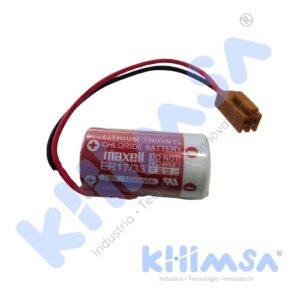 ER17/33 BATERIA LITHIUM 3.6V C/CABLE Y CONECTOR 2 PINES P/PLC 1600MAH