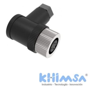 QE12-N4G  CONECTOR CURVO HEMBRA M12 4 PINES PVC IP67