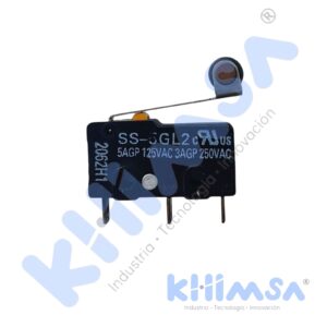 SS-5GL2 MICROSWITCH ACCION 5A 125V 3A 250VAC SPDT NO+NC+COM PALANCA CON ROLDANA PLAST 3 PINES IP40