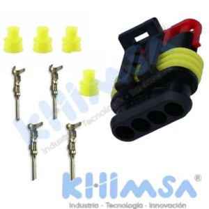 AMP-0-0282088-1  CONECTOR AUTOMOTRIZ SUPERSEAL 1.5 IP67 4 PINES HEMBRA TENSION DE TRABAJO 24VDC (INCLUYE JUNTA DE VENA Y PIN HEMBRA) IP67