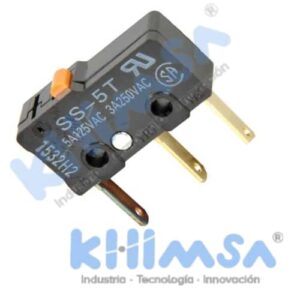 SS-5T  MICROSWITCH ACCION 5A 125V 3A 250VAC SPDT NO+NC+COM TIPO PULSADOR SIN PALANCA 3 PINES IP40