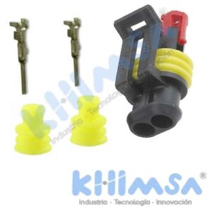 AMP-0-0282080-1  CONECTOR AUTOMOTRIZ SUPERSEAL 1.5 IP67 2 PINES HEMBRA TENSION DE TRABAJO 24VDC (INCLUYE JUNTA DE VENA Y PIN HEMBRA)