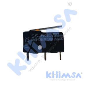 SS-5GL  MICROSWITCH ACCION 5A 125V 3A 250VAC SPDT NO+NC+COM PALANCA CORTA 3 PINES IP40