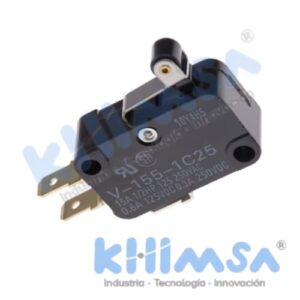 V-155-1C5   MICRO SWITCH ACCION 15A/250VAC 0,6A/125VAC SPDT NC+NO+COM 3 PINES PALANCA CORTO Y ROLDAN PLAST IP40
