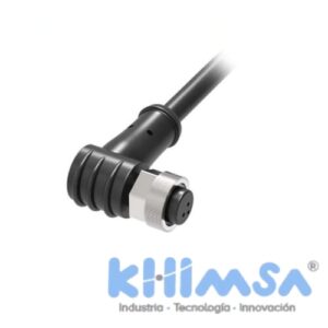 QE8-N3G5 CONECTOR CURVO HEMBRA M8 3 PINES CON CABLE DE 5 MTS IP67